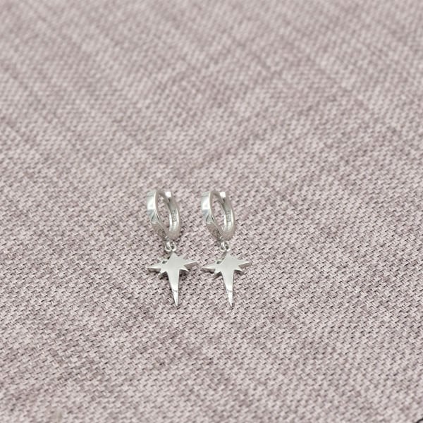 Gümüş Kutup Yıldızı Sallantılı Küpe