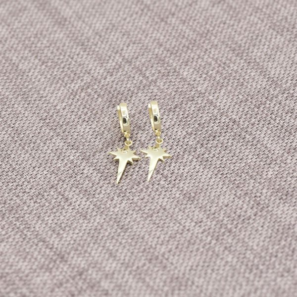 Gümüş Kutup Yıldızı Sallantılı Küpe