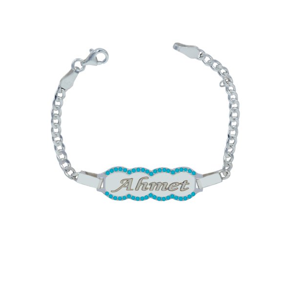 Gümüş Erkek Çocuk İsimli Bileklik