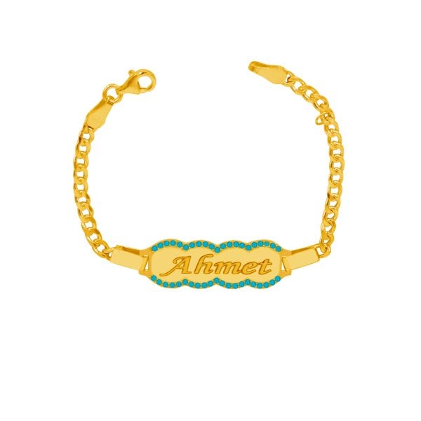 Gümüş Erkek Çocuk İsimli Bileklik