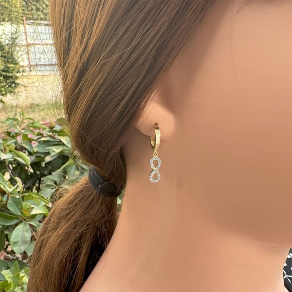 Gümüş Sonsuzluk Sallantılı Küpe