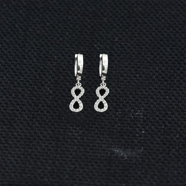 Gümüş Sonsuzluk Sallantılı Küpe