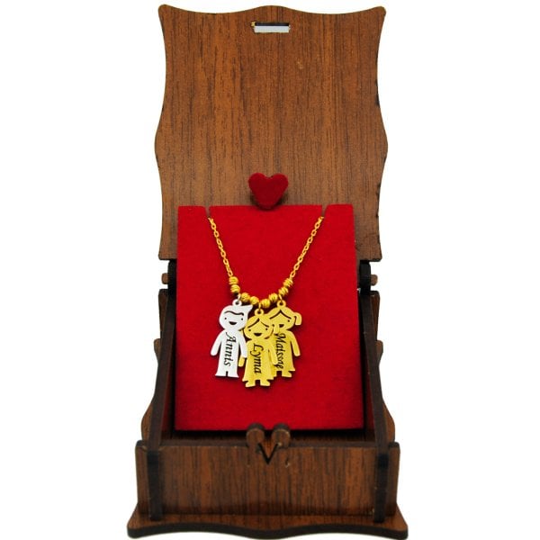 Gümüş Çöp Aile İsimli Kolye