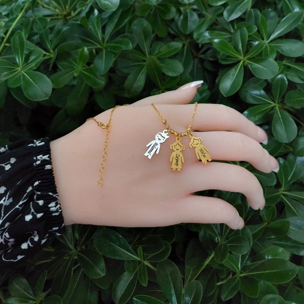 Gümüş Çöp Aile İsimli Kolye