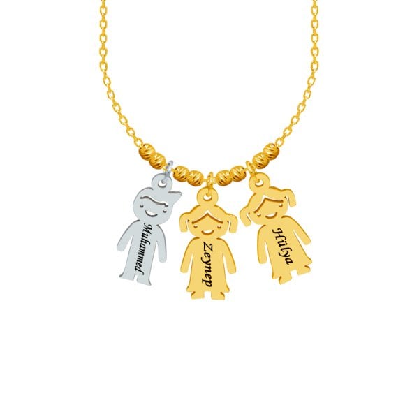 Gümüş Çöp Aile İsimli Kolye