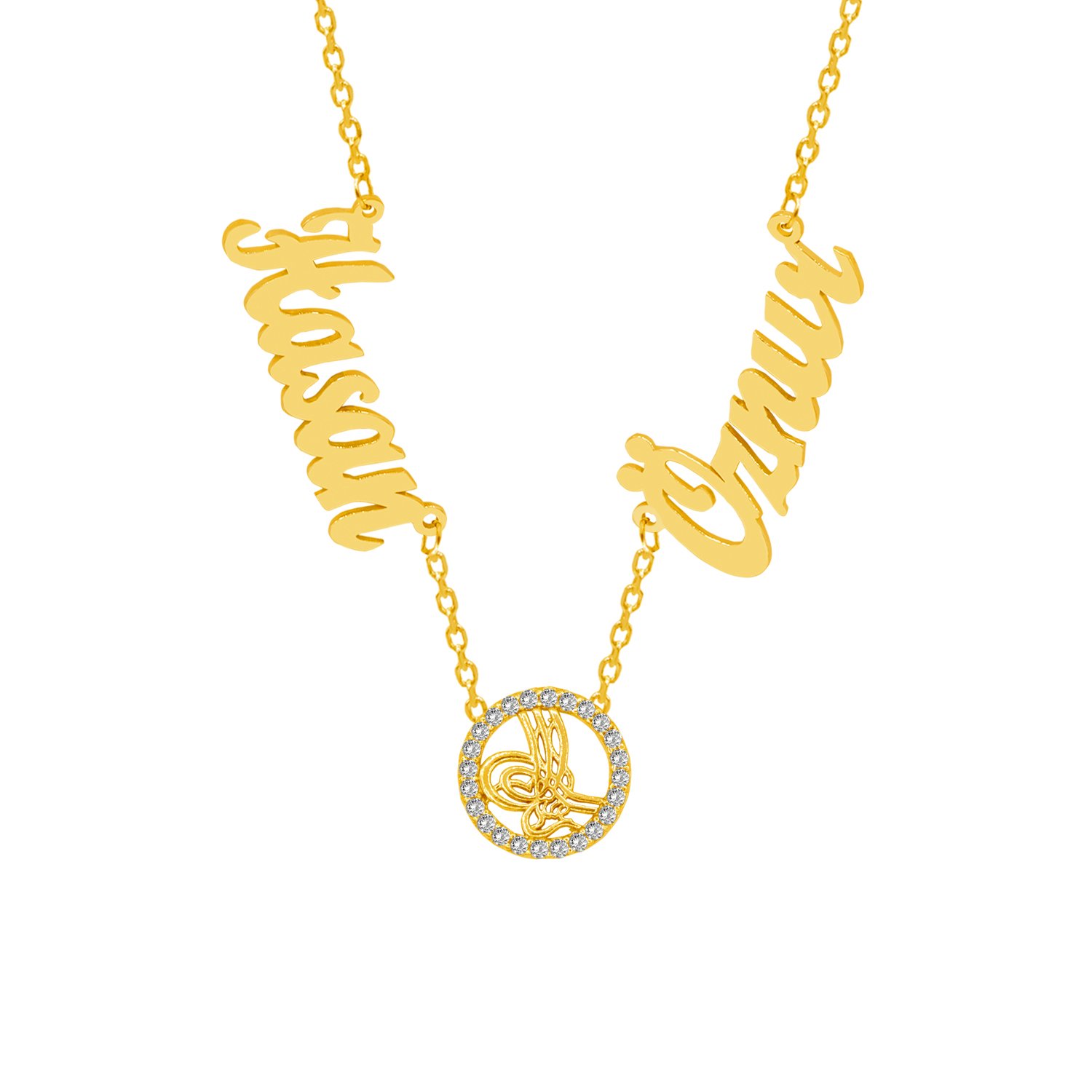 Gümüş Tuğralı 2 İsimli Aile Kolyesi