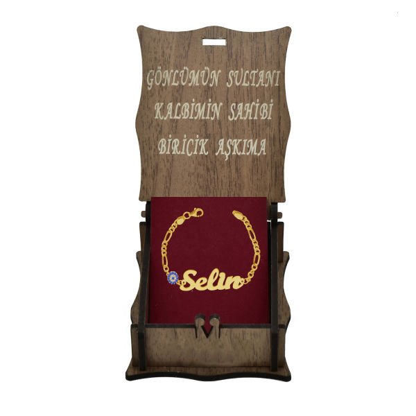 Gümüş Nazar Boncuklu İsimli Bayan Bileklik