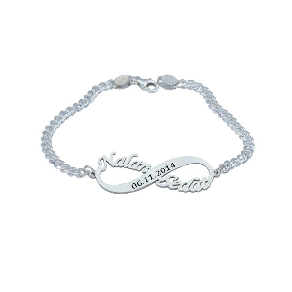 Gümüş Taşsız Sonsuzluk İsimli Bayan Bileklik