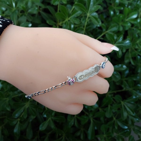 Gümüş Uğur Böceği İsimli Çocuk Bileklik