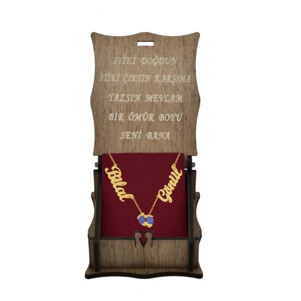 Gümüş Bebek Patikli 2 İsimli Aile Kolyesi