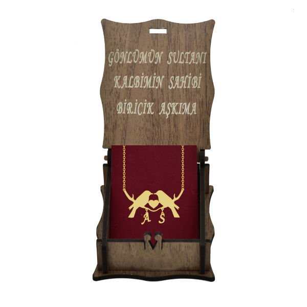 Gümüş Kişiye Özel Kuş Tasarımlı Harfli Kolye