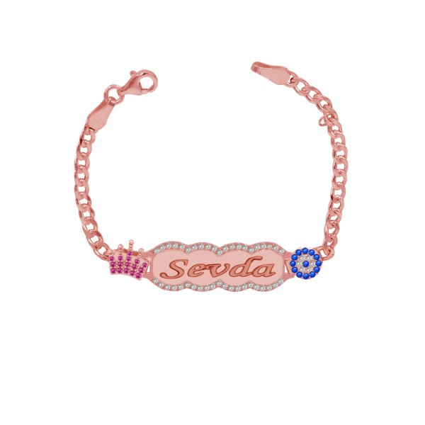 Gümüş Taçlı İsimli Çocuk Künyesi