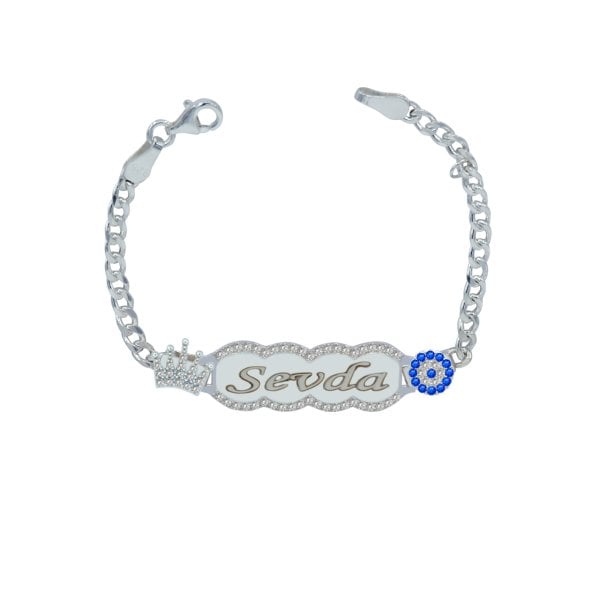 Gümüş Taşlı Bulutlu İsimli Çocuk Bileklik