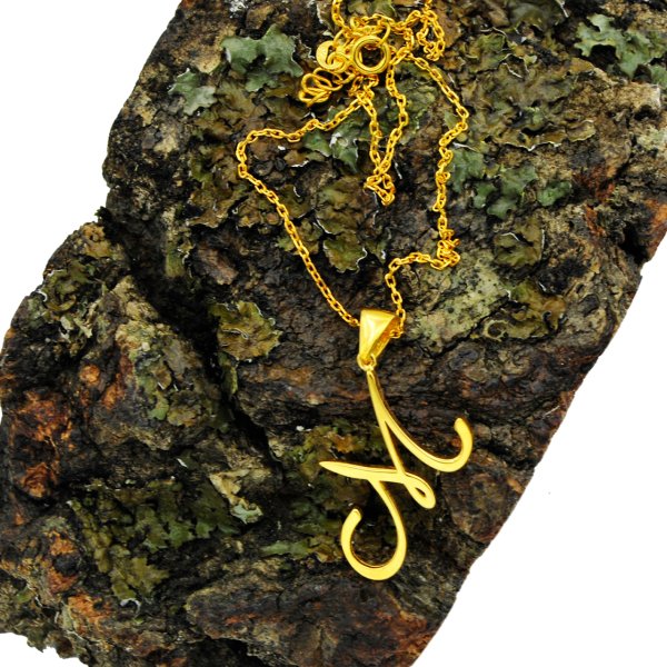 Gümüş Taşsız Harf Kolye