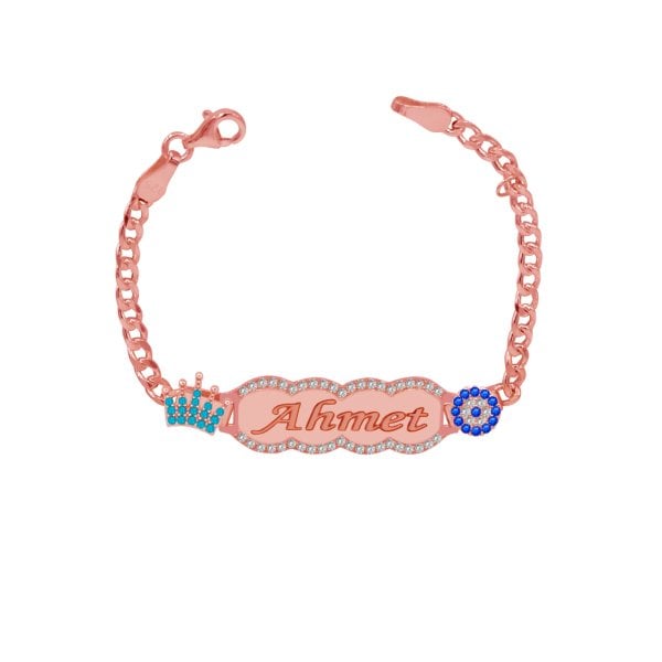 Gümüş Nazar Boncuklu İsimli Çocuk Künyesi