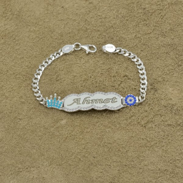 Gümüş Nazar Boncuklu İsimli Çocuk Künyesi