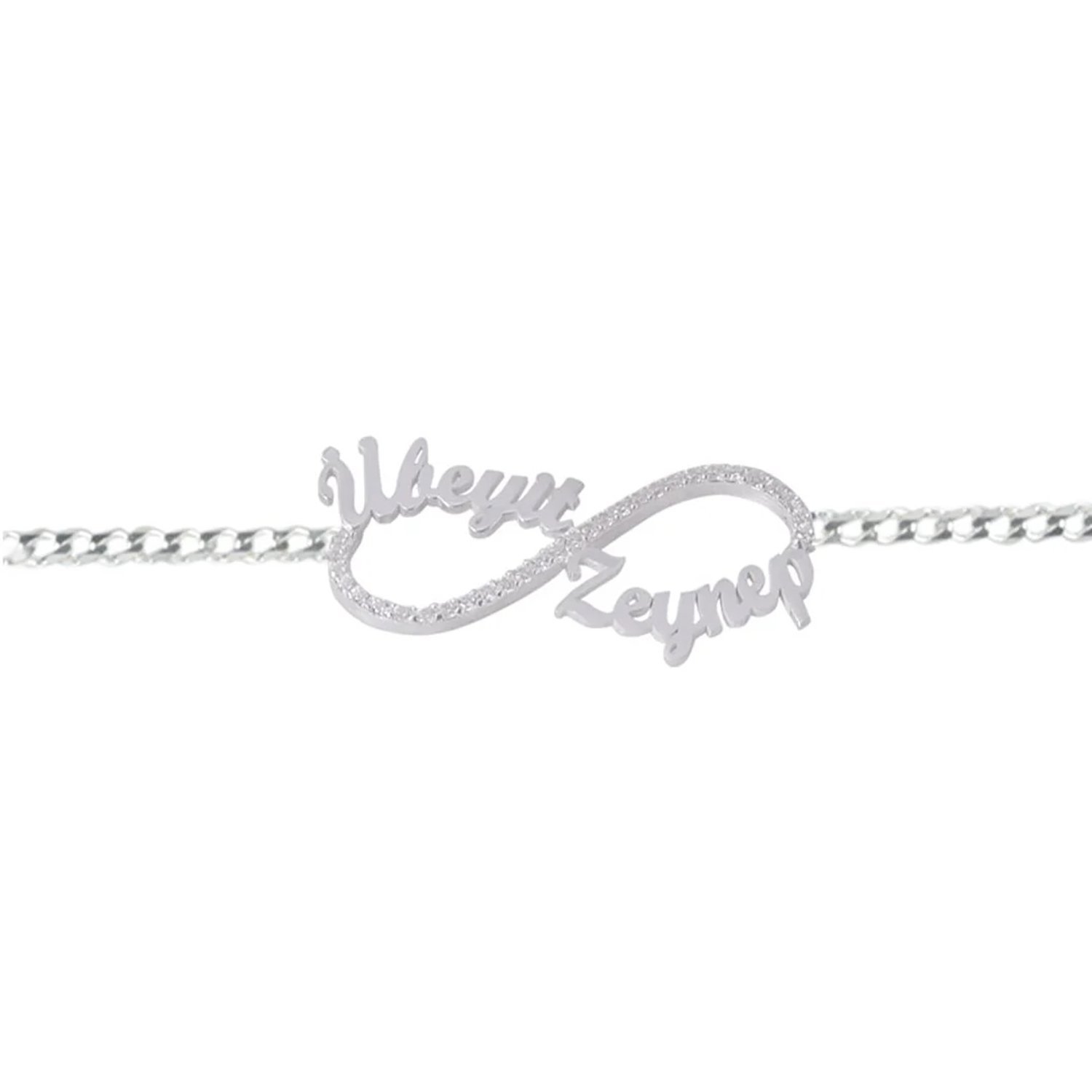 Gümüş Taşlı Sonsuzluk İsimli Bayan Bileklik