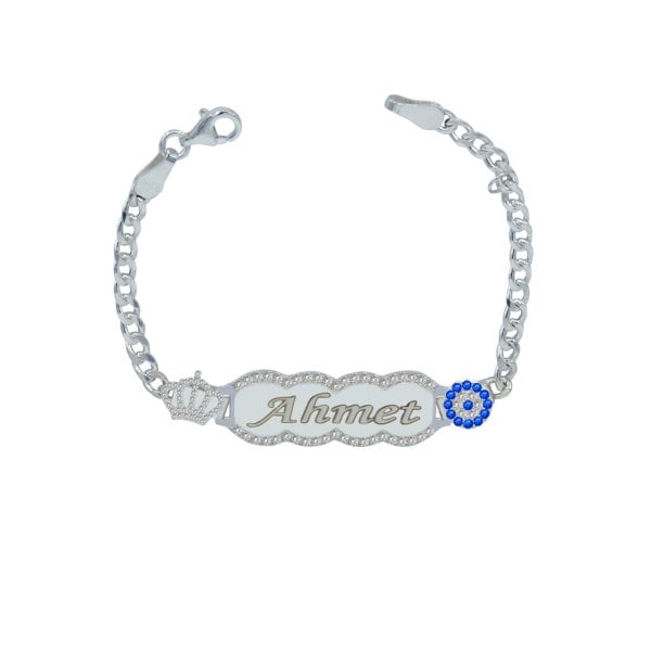 Gümüş Nazar Boncuklu İsimli Bebek Künyesi