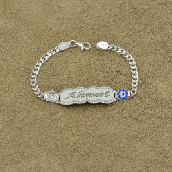 Gümüş Nazar Boncuklu İsimli Bebek Künyesi