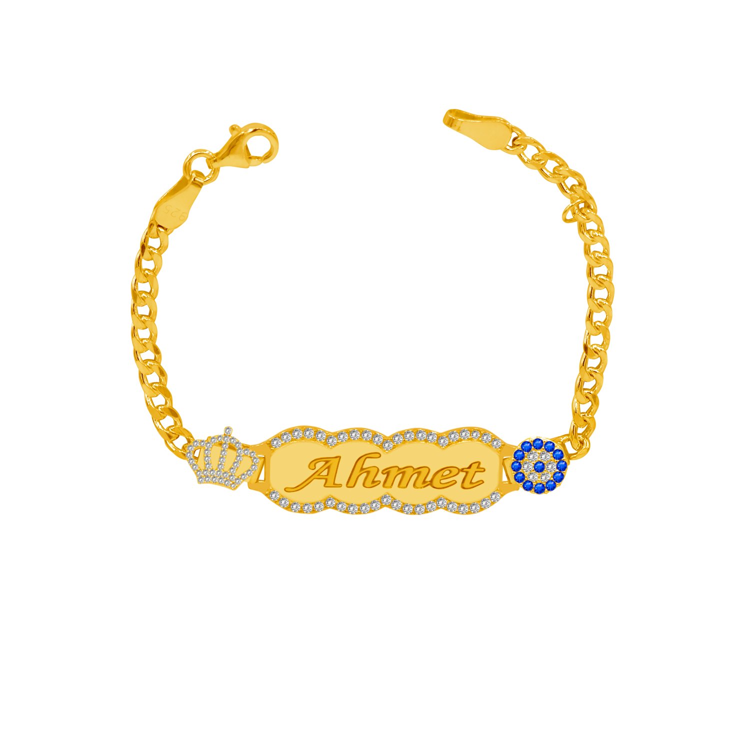 Gümüş Nazar Boncuklu İsimli Bebek Künyesi