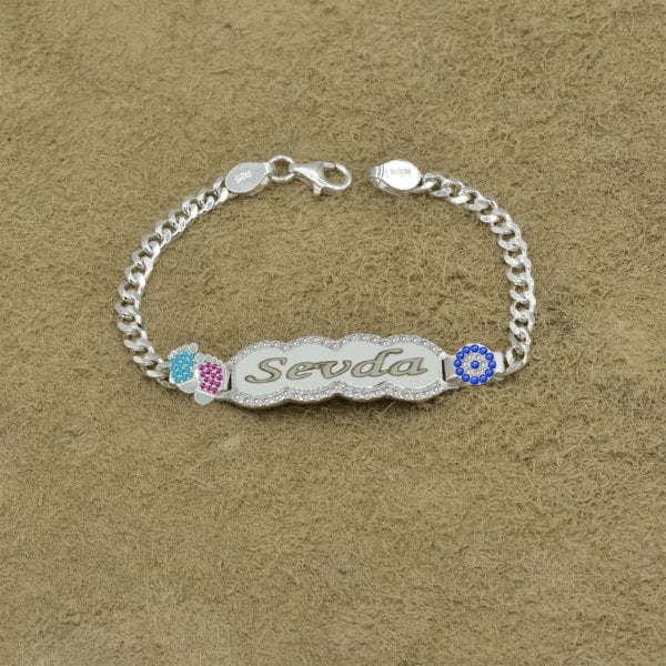 Gümüş Patikli İsimli Çocuk Bileklik