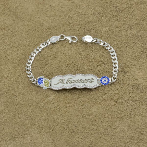 Gümüş Sarı Lacivert Patikli İsimli Çocuk Künye