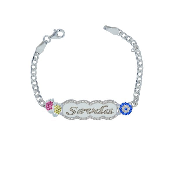 Gümüş Nazarlık Bulut İsimli Bebek Bileklik