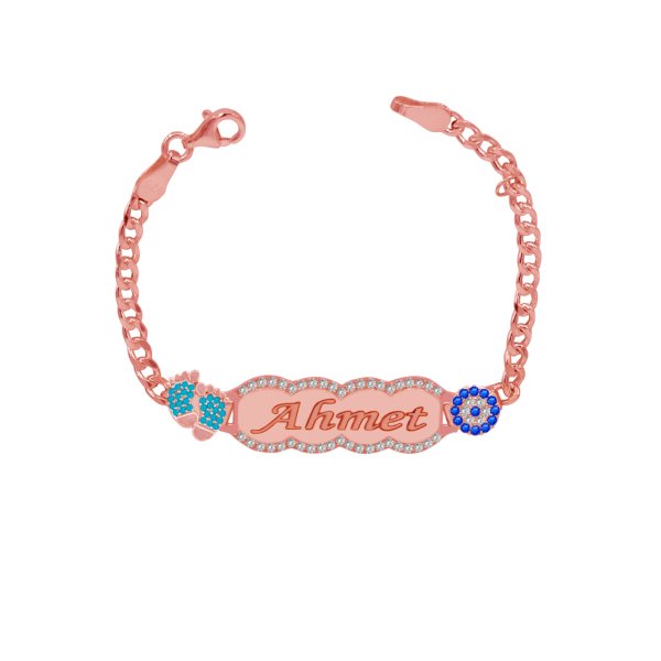 Gümüş Nazarlık İsimli Erkek Çocuk Bileklik