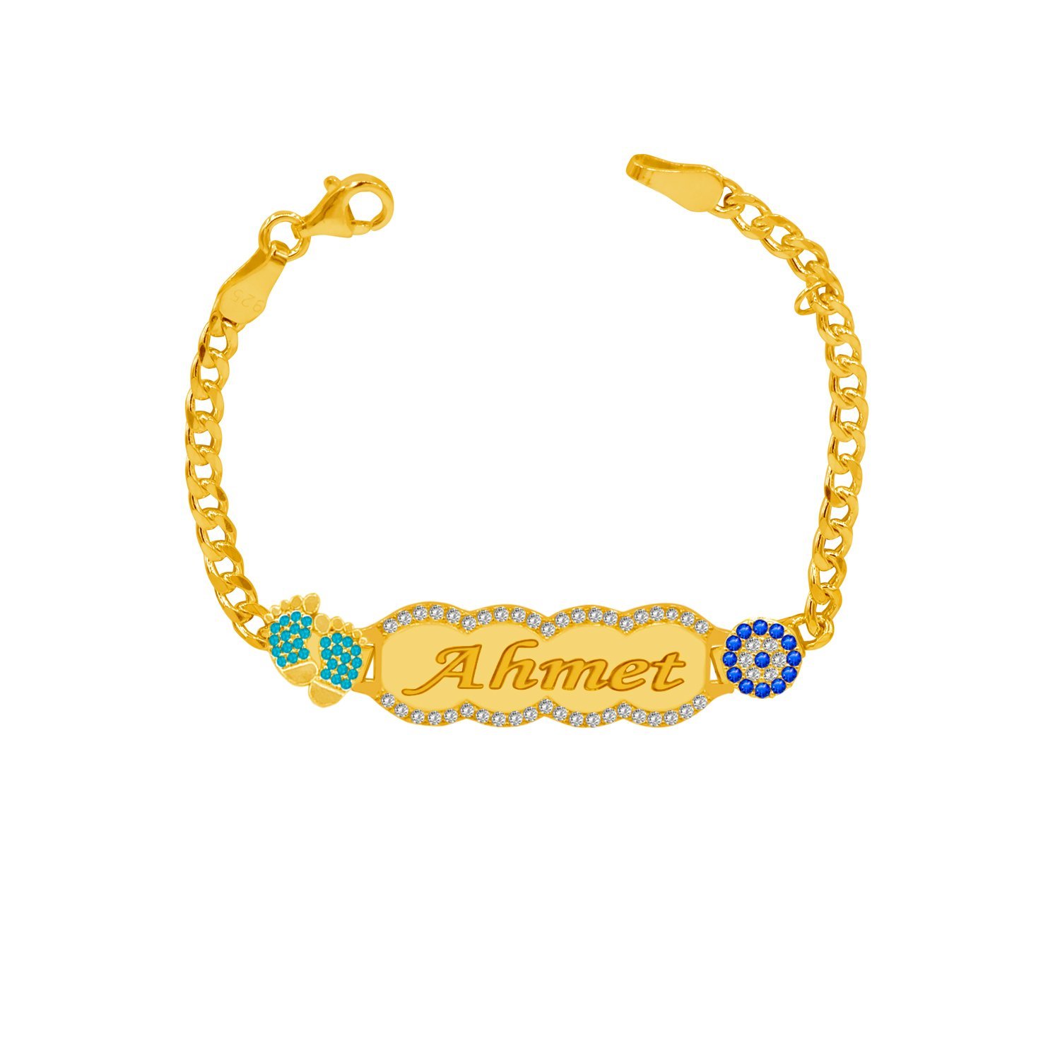 Gümüş Nazarlık İsimli Erkek Çocuk Bileklik