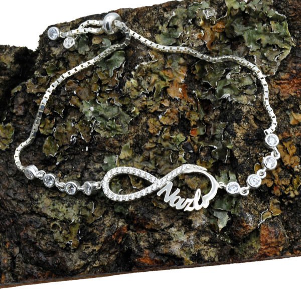 Gümüş Taşlı Sonsuzluk İsimli Bayan Bileklik