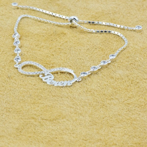 Gümüş Taşlı Sonsuzluk İsimli Bayan Bileklik