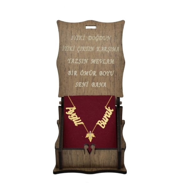 Gümüş Çınar Yapraklı 2 İsimli Kolye