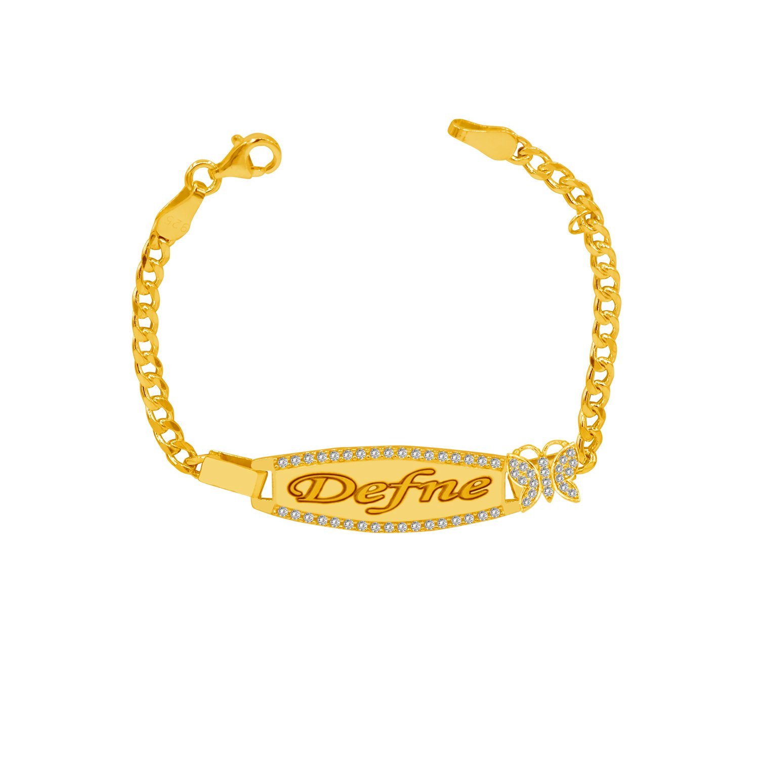 Gümüş Plaka İsimli Çocuk Bilekliği