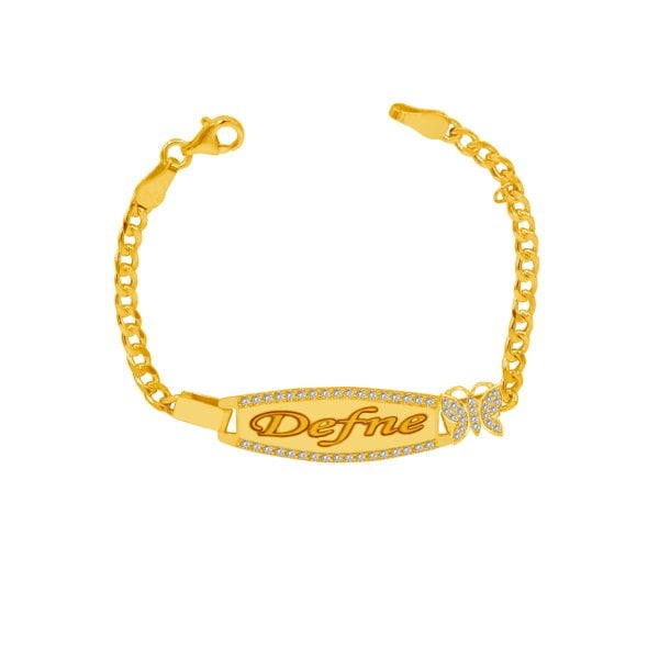 Gümüş Plaka İsimli Çocuk Bilekliği