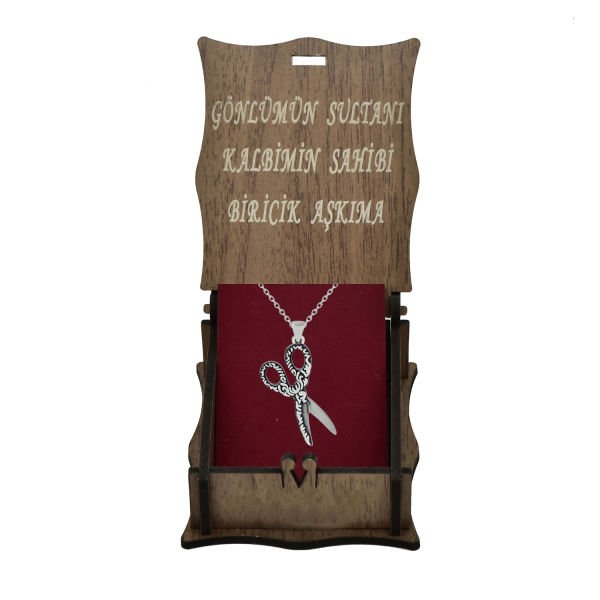 Gümüş Makas Tasarımlı Kolye