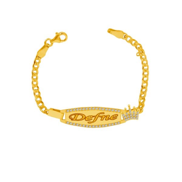 Gümüş Taşlı İsimli Çocuk Bileklik