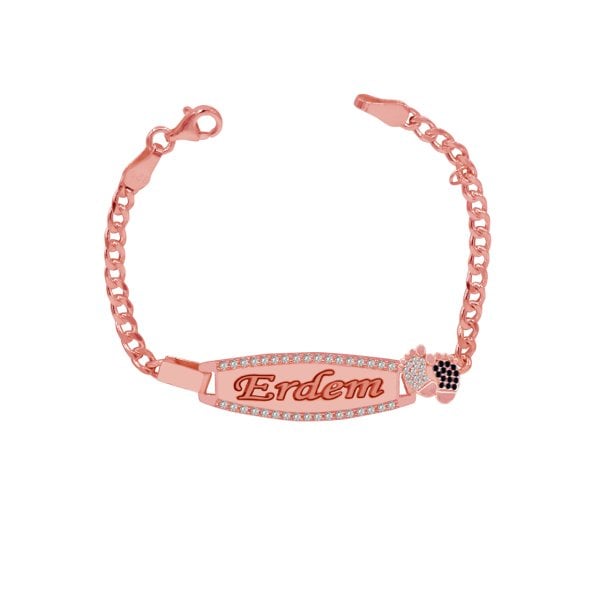 Gümüş Taşlı Plaka İsimli Bebek Künyesi