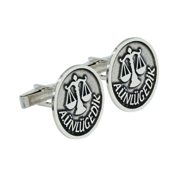 Gümüş Adalet Terazisi İsimli Kol Düğmesi