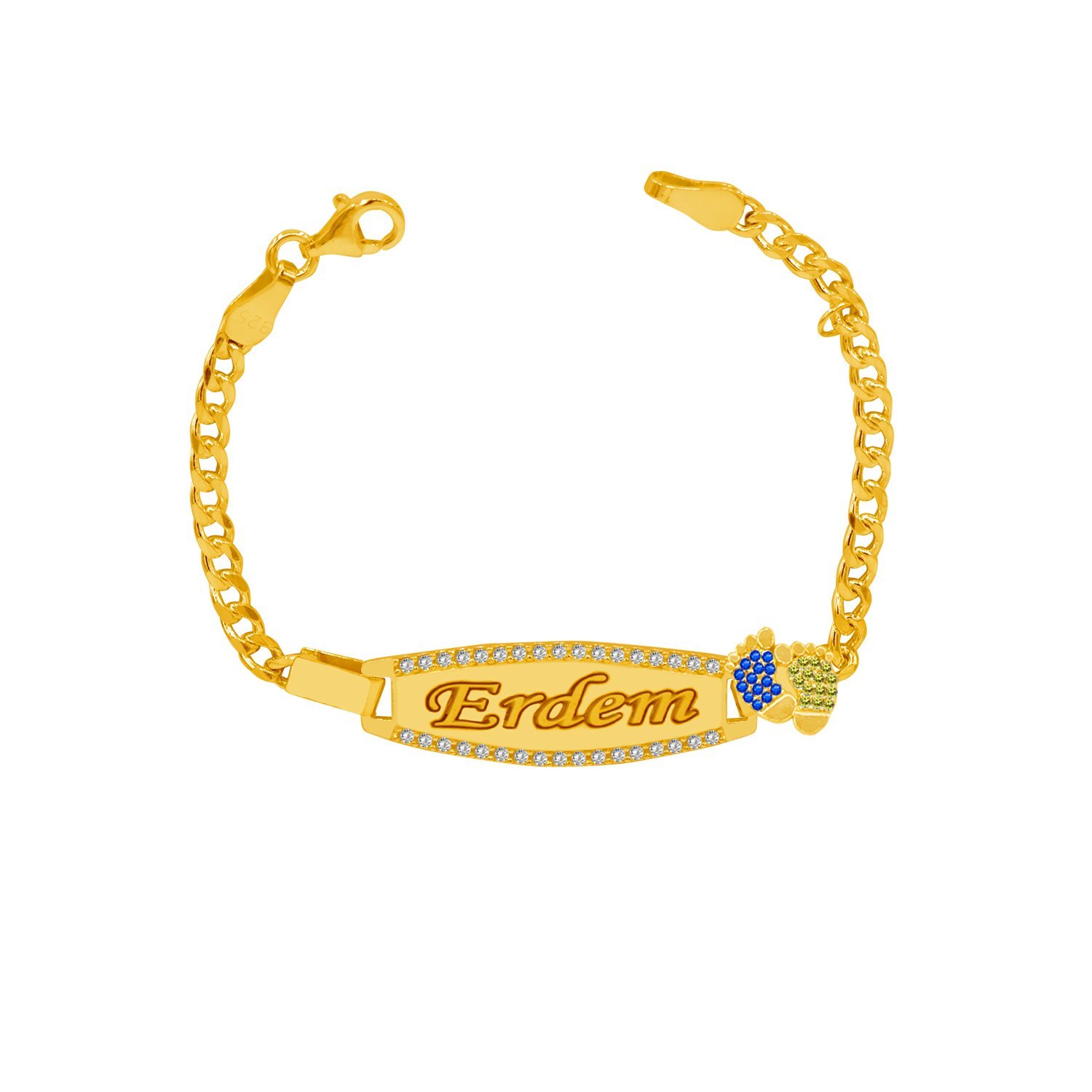 Gümüş Taşlı Plaka İsimli Çocuk Künyesi