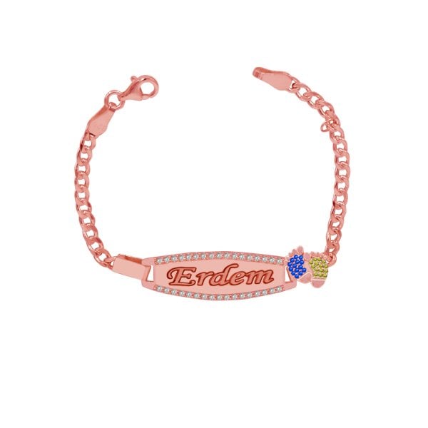 Gümüş Taşlı Plaka İsimli Çocuk Künyesi