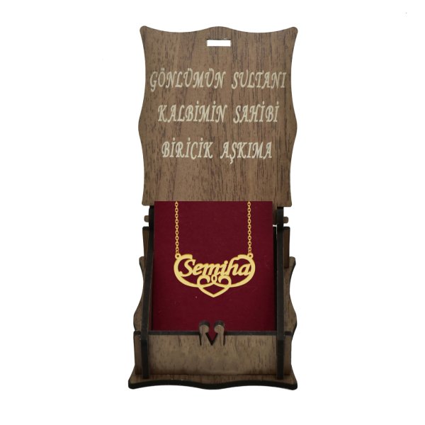 Gümüş Özel Tasarım Altı Kalp Desenli İsimli Kolye