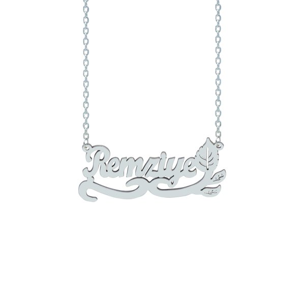 Gümüş Altı Yaprak Desenli İsimli Kolye