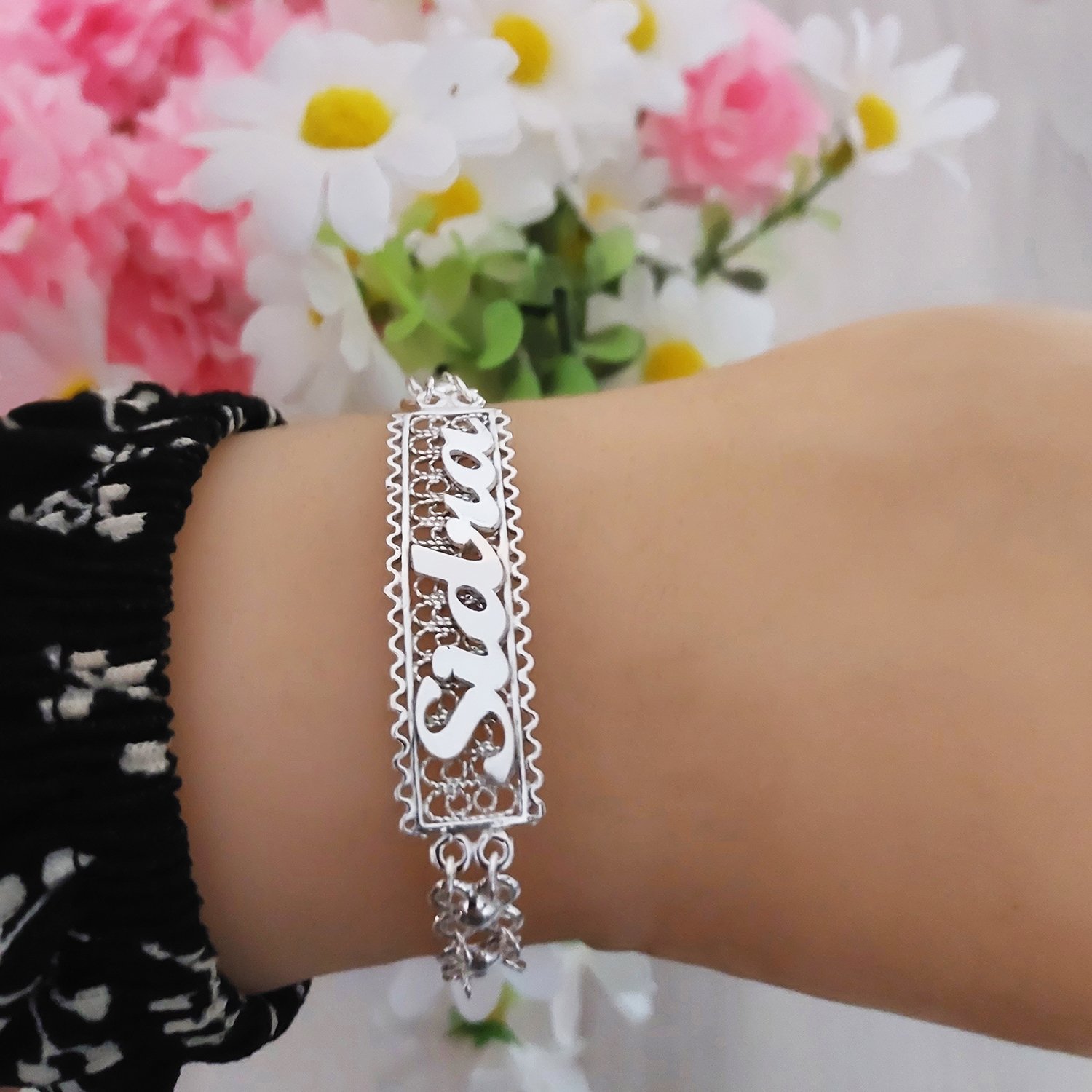 Gümüş Kişniş Telkari İsimli Bayan Bileklik