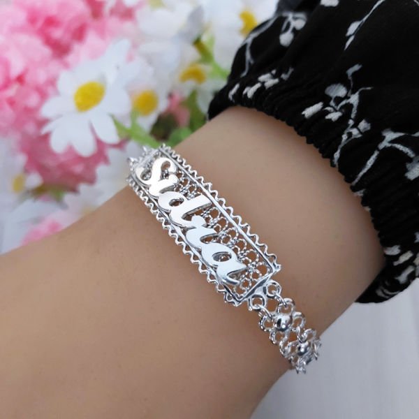 Gümüş Kişniş Telkari İsimli Bayan Bileklik