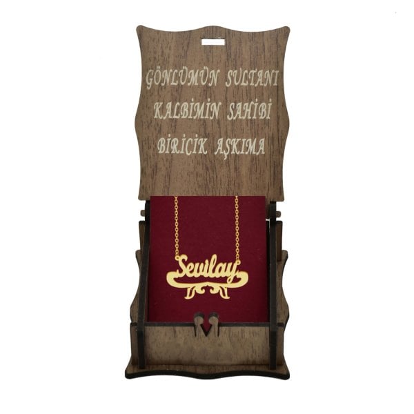 Gümüş Özel Tasarım Altı Desenli İsimli Kolye