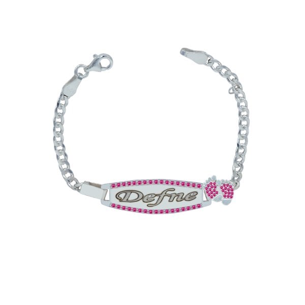 Gümüş Kız Bebek İsimli Bileklik