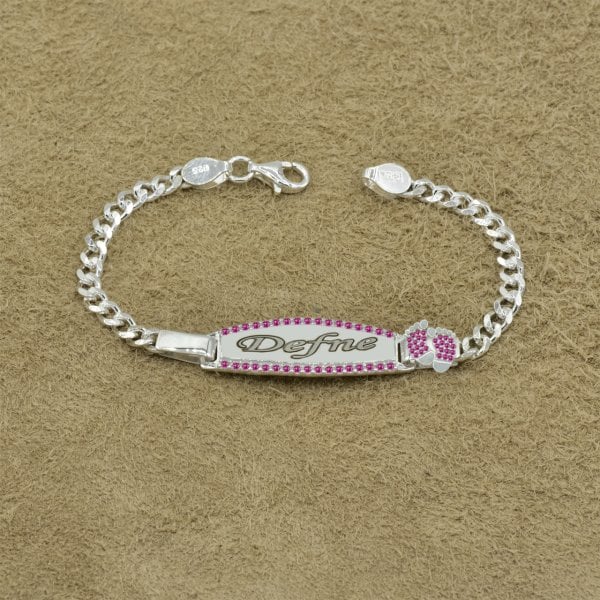 Gümüş Kız Bebek İsimli Bileklik