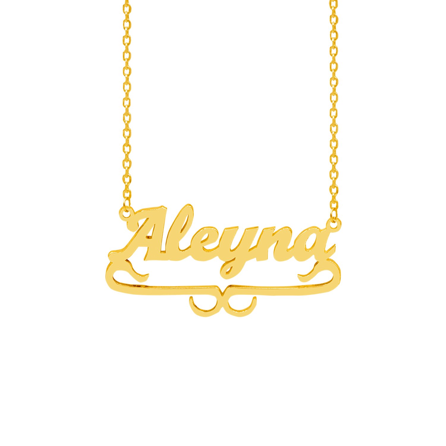 Gümüş Özel Tasarım Altı Desenli İsimli Kolye