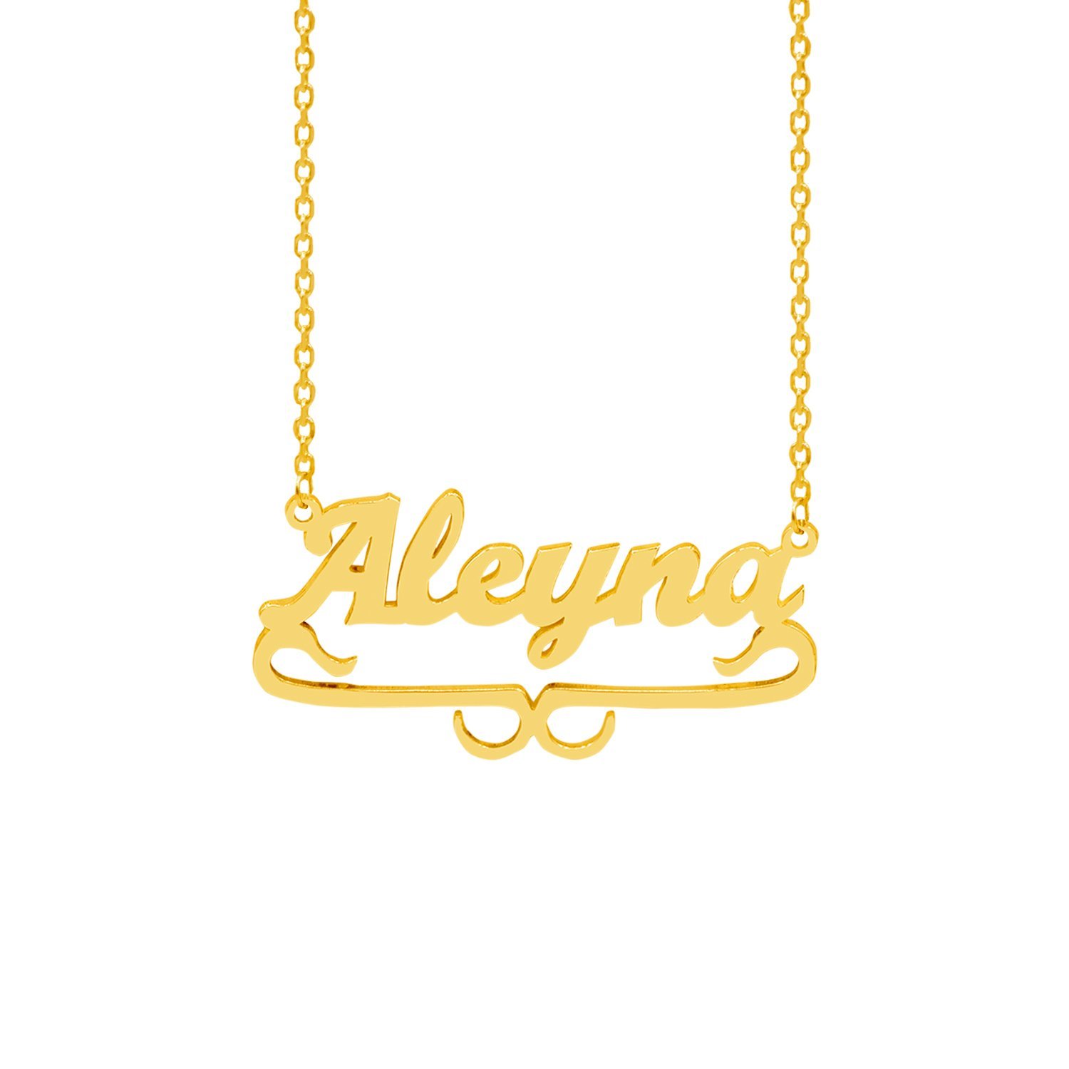 Gümüş Özel Tasarım Altı Desenli İsimli Kolye