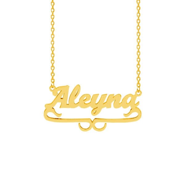 Gümüş Özel Tasarım Altı Desenli İsimli Kolye